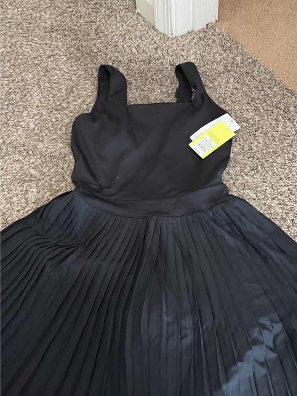 Black Pleated Midi Dress